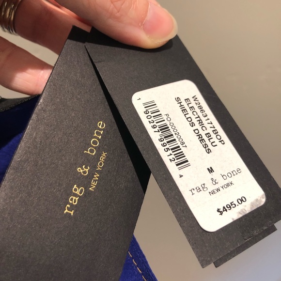 RAG & BONE Shields Long Sleeve Mini Dress in Electric Blue Size Medium - Picture 13 of 13